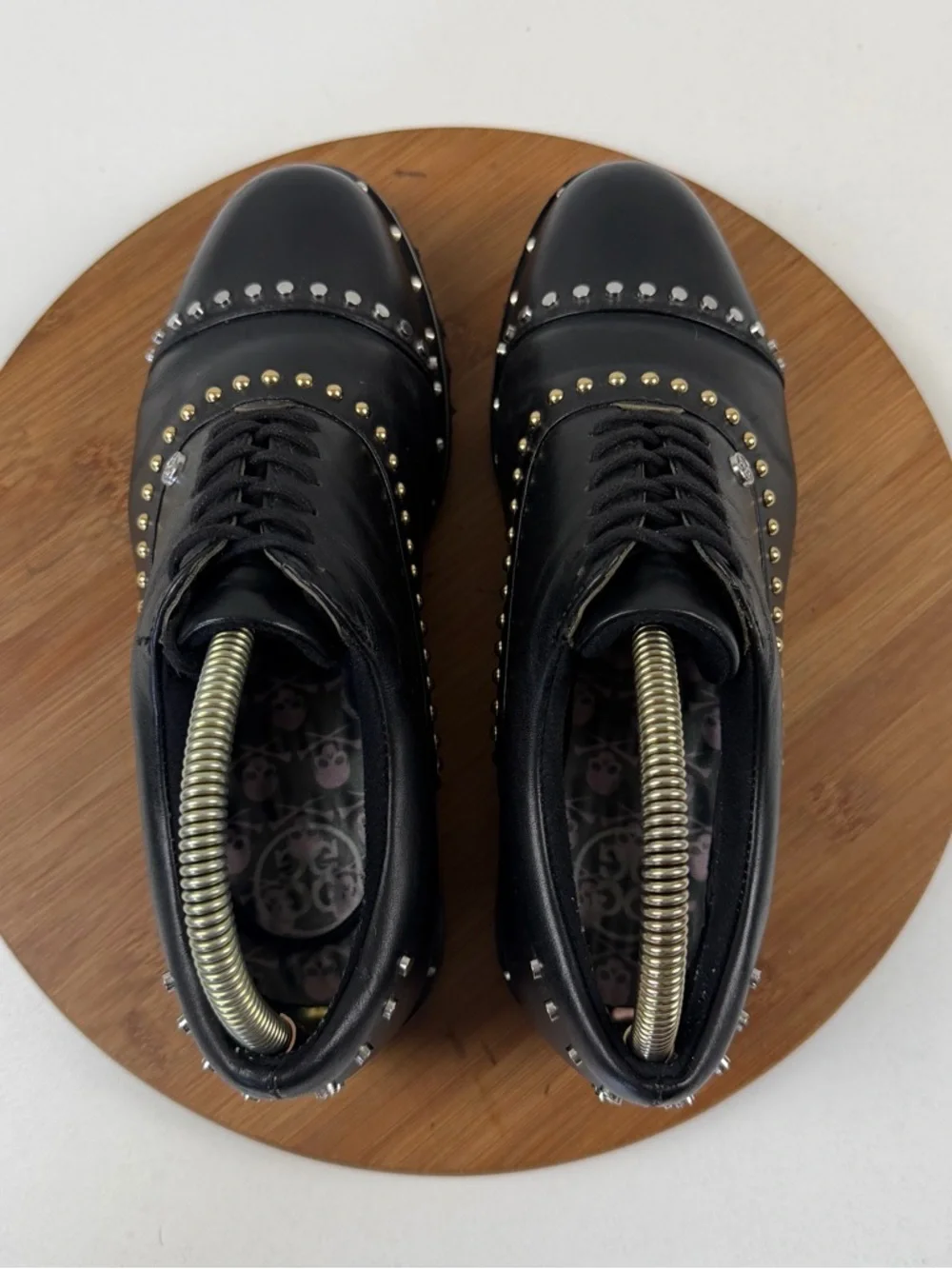 G/FORE Studded Bling Black Leather Golf Shoes - Picture 5 of 9